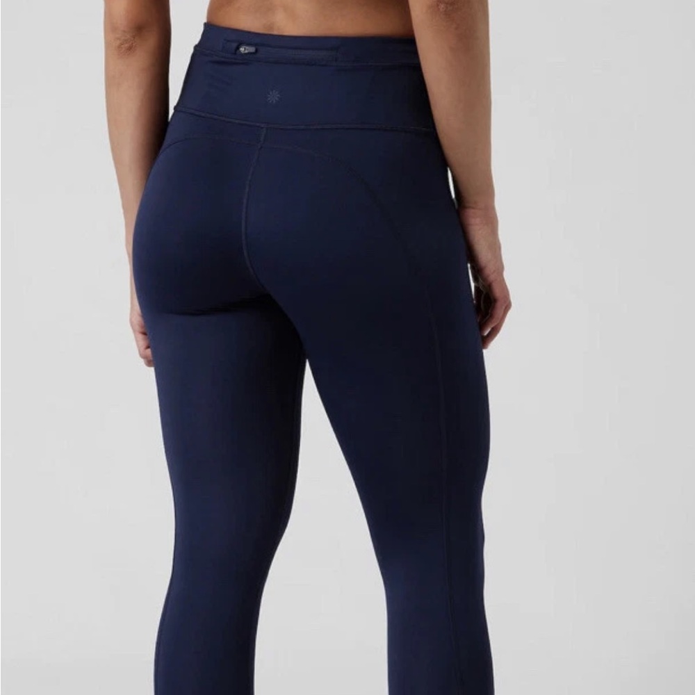 Athleta accelerate 7/8 tight leggings dress blue nwt S